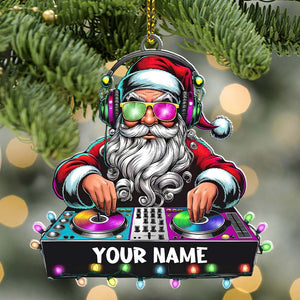 DJ Santa Ornament, Personalized Ornament