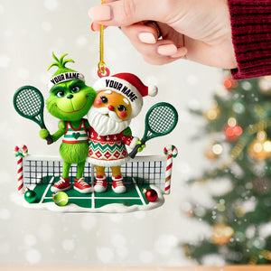 Couple Tennis Home Decor Christmas Ornament, Personalized Ornament