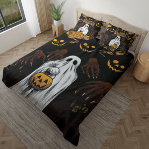 Ghostly Whispers Halloween - Custome Name - Personalized Bedding Set, Halloween Gift