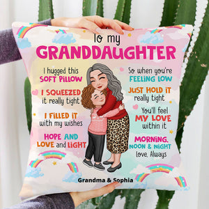 To My Grandkid Morning Noon And Night Love Always - Personalized Pillow, Gift For Family