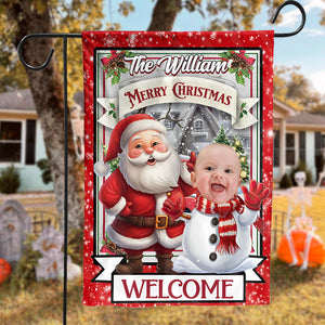 Welcome Merry Christmas Flag - Custom Photo Flag - Christmas Gift, Gift For Pet Lover