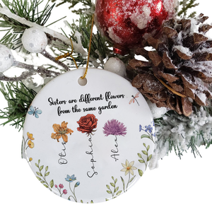 Custom Ceramic Ornament, Month Flower Ornament, Christmas Decor