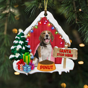 Pet Christmas House - Custom Photo And Name - Personalized Custom Shaped Wooden Ornament, Christmas Gift