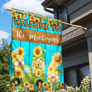 Personalized Welcome Garden Flag, Sunflower Home Garden Flag with Custom Name