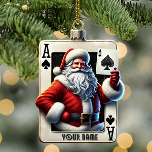 Santa Poker Ornament, Personalized Ornament