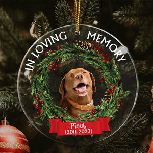 Custom Face Photo And Name, Personalized Acrylic Ornament - In Loving Memory - Pet Memorial Decoration