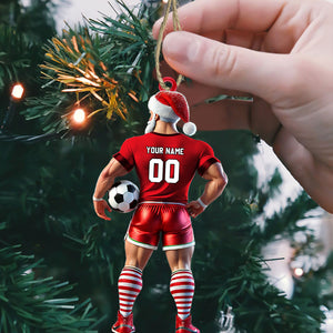 Soccer Santa Christmas Ornament, Personalized Ornament