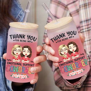 Thank For Being My Coworker - Personalized Glass Bottle, Frosted Bottle