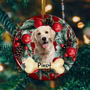 Xmas Pet Photo - Personalized Christmas Ceramic Ornament - Gift For Pet Lover