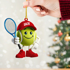 Cool Tennis Ball Christmas Ornament, Personalized Ornament