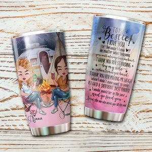 To My Bestie I Love You, Thank You To Standing By My Side, Personalized Camping Besties Tumbler, Gift For Best Friend