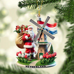 Santa Netherlands Christmas Ornament, Personalized Ornament