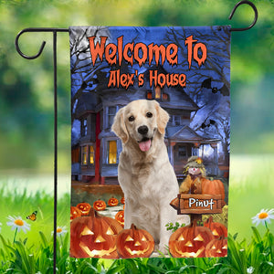 Halloween Flag - Personalized Pet Photo And Name Flag - Gift For Pet Lovers, Halloween Gift