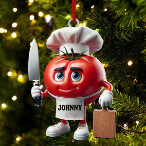 Tomato Chef Christmas Ornament, Personalized Ornament