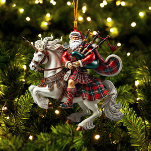 Santa Rider On Horseback Christmas Ornament, Personalized Ornament