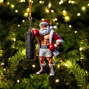 Boxing Santa Christmas Home Decor Christmas Ornament, Personalized Ornament