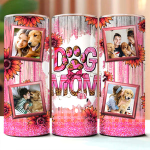 Custom Photo, Personalized Dog Mom Skinny Tumbler, Gift For Dogs Lover