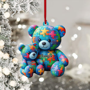 Autisum Bear Ornament, Personalized Ornament