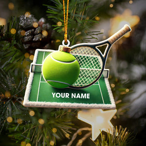 Tennis Yard Christmas Ornament, Personalized Ornament