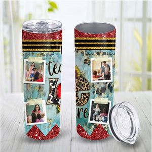 Teach Love Inspire - Custom Photo And Name - Personalized Skinny Tumbler - Gift For Teacher - Back To School