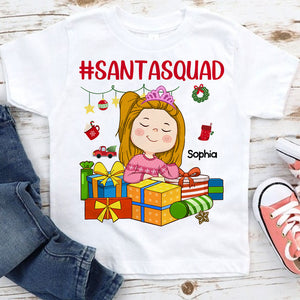 The Santa Squad, Custom Appearance And Name - Personalized T-Shirt - Gift For Family, Gift For Kids