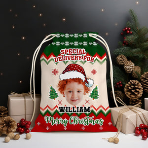 Special Delivery For Kid Personalized Christmas String Bag