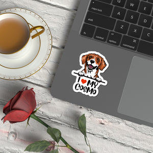 I Love My Dog - Personalized Sticker, Gift For Dog Lovers