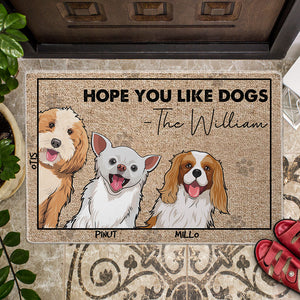 Hope You Like Dogs  - Custom Dogs And Names - Personalized Cutie Puppy Doormat - Pet Lover Gift