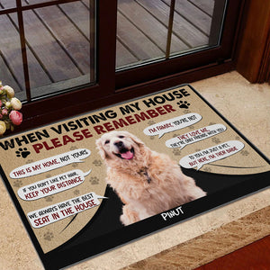 Personalized Pet Doormat, When Visiting My House Please Remember,  Puppy and Kitty DoorMats