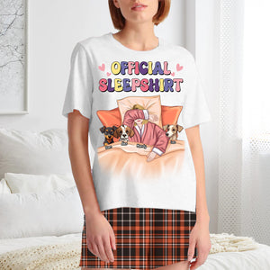 Official Sleepshirt Woman & Dogs- Custom Appearances And Names - Personalized Pajamas Set