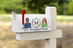 Personalized Mailbox Cover, Man & Woman, Name Letters, Best Gift For Family