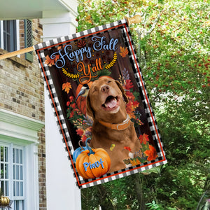 Personalized Welcome Garden Flag, Happy Fall Y'all Thankgivings Jesus with Custom Name