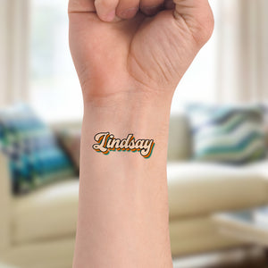 Custom Temporary Tattoo With Personalized Text Name And Text Colors, Fake Tattoo, Gift For Women And Men Adult