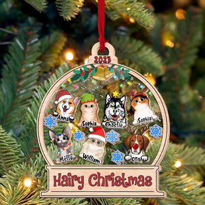 Personalized Ornament - Hairy Christmas - Pet Christmas - Custom Shaker Ornament