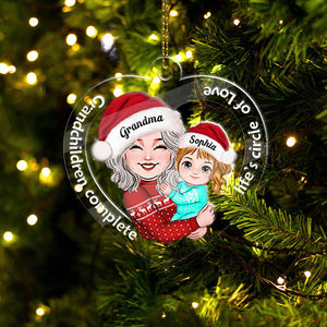 Grandchildren Complete Life's Circle Of Love Grandma Carried The Kid, Christmas Decor - Personalized Acrylic Ornament - Gift For Family