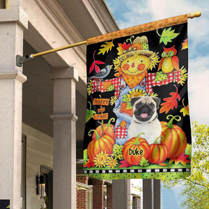 Happy Fall Y'all - Personalized Pet Photo And Name Flag - Gift For Pet Lovers