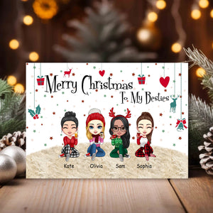 Merry Christmas To My Besties, Custom Appearances And Names - Personalized Christmas Card, Christmas Gift