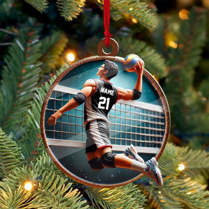 Custom Name and Number Handball Ornament, Christmas Gift for Handball Lover