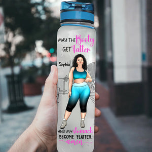 May The Booty Get Fatter And My Stomach Become Flatter Amen, Custom Appearance And Name, Personalized Tracker Bottle