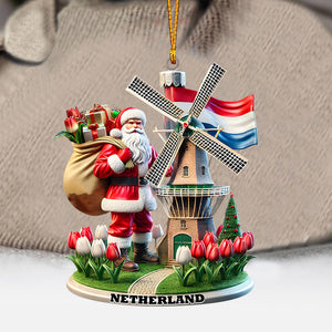 Santa Netherlands Christmas Ornament, Personalized Ornament