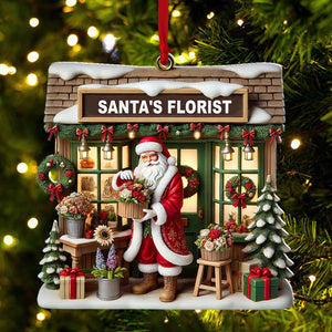 Santa's Florist Christmas Ornament, Personalized Ornament