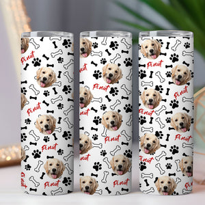 Personalized Photo Skinny Tumbler, Dog Lover, Cat Lover, Gift For Dog Lover