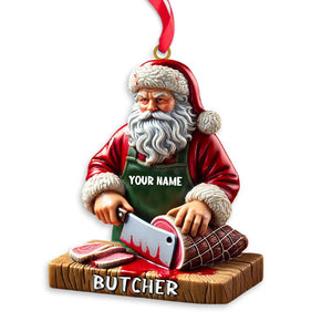 Custom Santa Butcher Ornament, Personalized Ornament