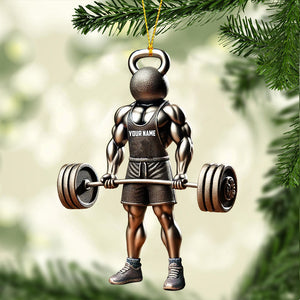 Weightlifter Lover Christmas Ornament, Personalized Ornament