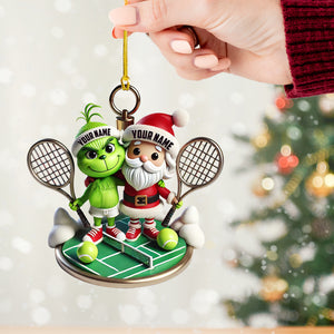 Couple Tennis Home Decor Christmas Ornament, Personalized Ornament