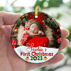 Baby's First Christmas - Personalized Ceramic Ornament - Gift For Christmas, Family Gift