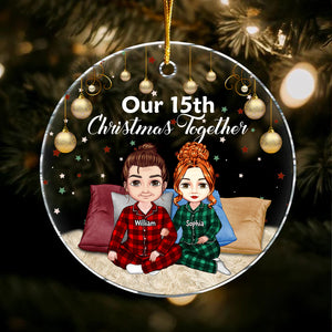 Our Christmas Together - Custom Appearances And Names, Personalized Acrylic Ornament - Gift For Christmas, Family Gift