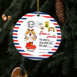 Dear Santa We've Been Very Good Cats This Year - Personalized Christmas Ceramic Ornament - Gift For Cat Lover