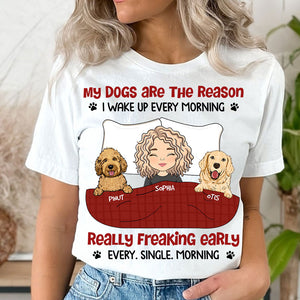 Personalized Pet Shirt - The Reason I Wake Up - Custom Appearance And Text - Personalized T-Shirt - Gift For Pet Lover