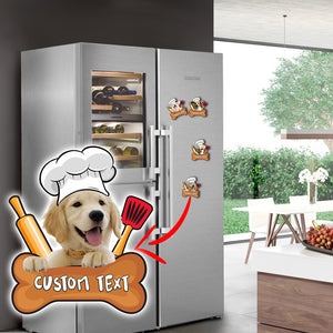 Dog Chef Custom Photo And Name - Personalized Fridge Magnet - Gift For Pet Lovers